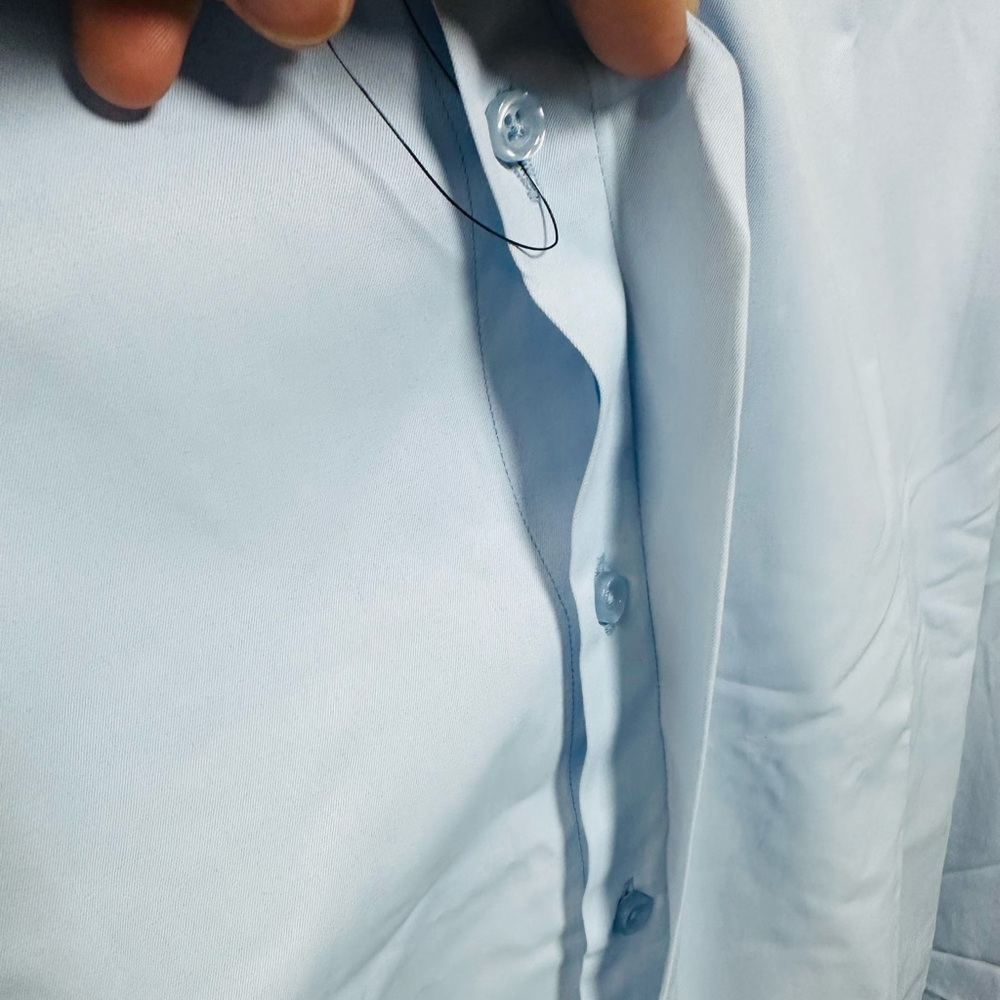 Elegant Sky Blue Dress Shirt for Men - Picture 7 of 8